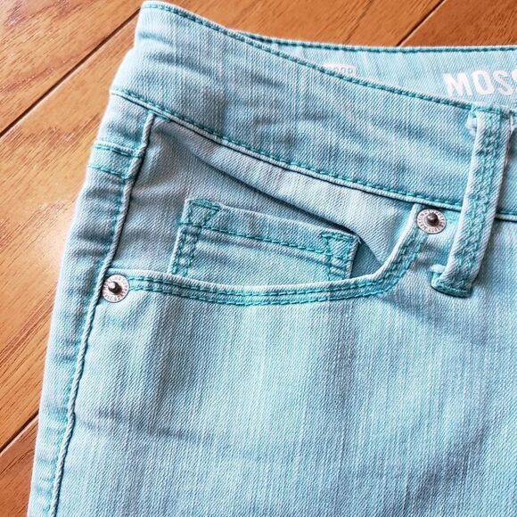 🔹️Mossimo Turquoise Denim Upcycled Skirt Size 3 - Picture 5 of 8